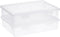 BTSKY Clear Plastic Storage Box with Flap Lid, Multipurpose Craft Organizers and Storage Box Art Supply Storage Organizer Plastic Sewing Box for B...