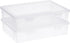 BTSKY Clear Plastic Storage Box with Flap Lid, Multipurpose Craft Organizers and Storage Box Art Supply Storage Organizer Plastic Sewing Box for B...
