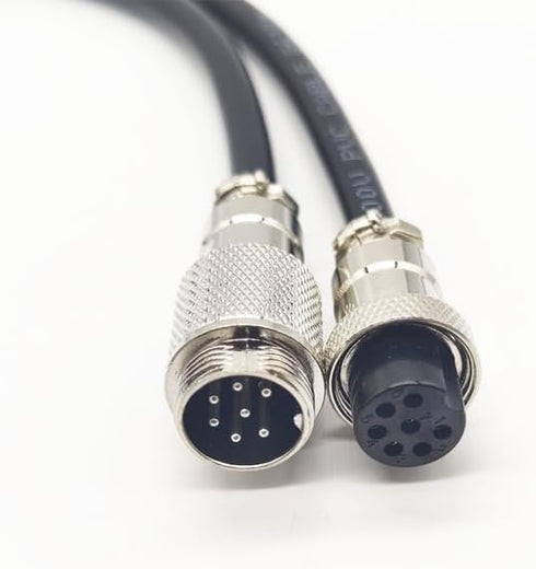 3.28 ft GX20 7 Pin Male to Female Head Aviation Cordset, GX20 7Pins Female to Male Connector Electrical Cable Panel Mount Circular Metal Aviation ...