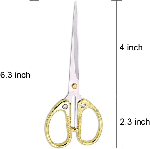 6.3" Small Sewing Scissors All Purpose Scissors Stainless Steel Tip Shears DIY Tools Office Scissors for Home Office School Sewing Fabric Handcraf...