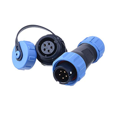 SP13 Aviation Connector M13 Male Plug + Circular Female Socket ?13mm Outdoor Waterproof IP68 Plastic Connectors with Cap Panel Mount Gold Plated 5...