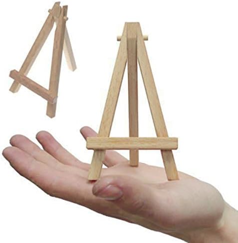 10pcs Wooden Artist Easel Triangle Cards Stand Display Wedding 6 inch Artist Tripod Tabletop Holder Stand - Painting Party, Kids Crafts, Oil Acryl...
