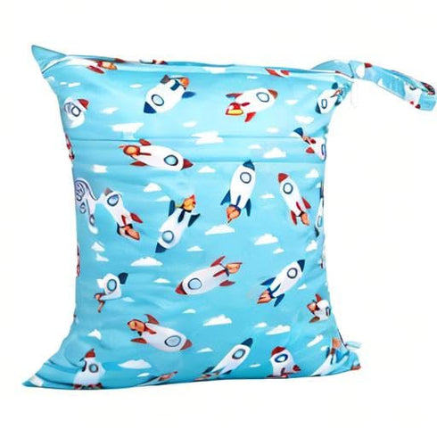 babygoal Wet Dry Bags for Baby Cloth Diapers, Washable Travel Bags, Beach, Pool, Gym Bag for Swimsuits & Wet Clothes with Two Zippered Pockets 3 P...