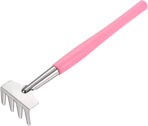 MECCANIXITY Gardening Tools 3 Pack Iron Spade Rake Transplanting Plants Care Digging Kits, Pink...