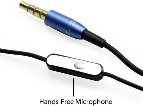 GOgroove AudiOHM HF Earbud Headphones with Mic, Deep Bass, & Comfortable Ear Gels (Blue) in-Ear Earphones Featuring Noise Isolating Design, Durabl...