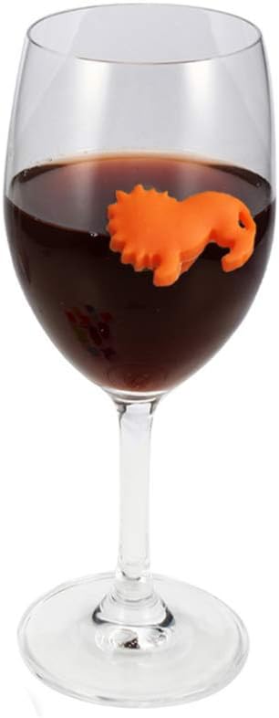 Drink Markers 24pcs Wine Glass Markers Sea Animals and Land Animals Charms Silicone Drink Cup Bottle Label Wine Glass Identifier Drink Markers for...