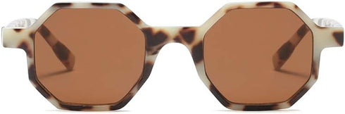Freckles Mark Retro Hexagon Sunglasses for Men Women Vintage Small Square Glasses...