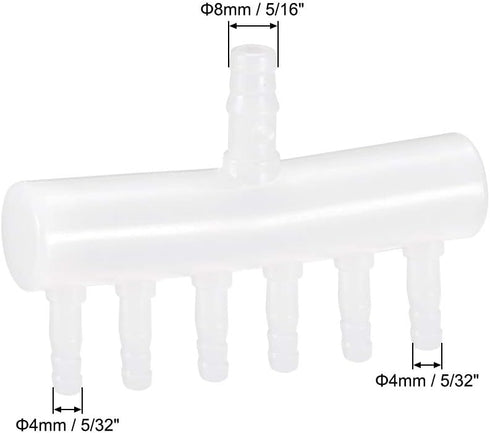 uxcell 8mm to 4mm 6 Way Aquarium Air Line Tubing Splitter Connector Fish Tank Plastic Air Flow Divider Oxygen Splitter Lever Valve...