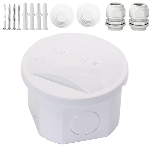 Junction Box, Zulkit Project Box with Reserved Holes IP55 Waterproof Dustproof Electrical Box ABS Plastic Project Enclosure White D3.1" x H2"...