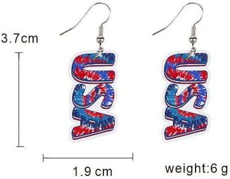 9 Pairs 4th of July Patriotic Earrings Set Cute Gnome Heart Star American Flags Animals Independence Day Acrylic Drop Dangle Earrings Memorial Day...