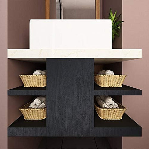 Black Wood Wallpaper - Peel and Stick Wallpaper Wood – Black Wood Self-Adhesive & Removable Wallpaper for Countertop Furniture Kitchen Wall, Reali...