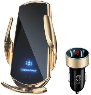 HITech Pro Upgraded Smart 15W Qi Fast Car Wireless Charger Holder AirVent Mount, with Magnetic Connectors and Dual Port Adaptor, Compatible with A...