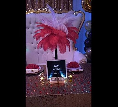 Sowder 10pcs Ostrich Feathers 12-14inch(30-35cm) for Home Wedding Decoration(red)...