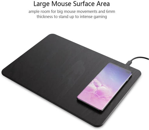 Wireless Charger Mousepad Charger Fast Cell Phone Charger Charging 15W QI Certified CASE-Friendly Cell Phone Charger (Black)...