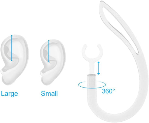 Ear Hooks, Flexible Ear Piece Clamp, Universal 0.24 Inches Clear Replacement Ear Loop Clips for Single Ear Bluetooth Heaset - Set of 4...