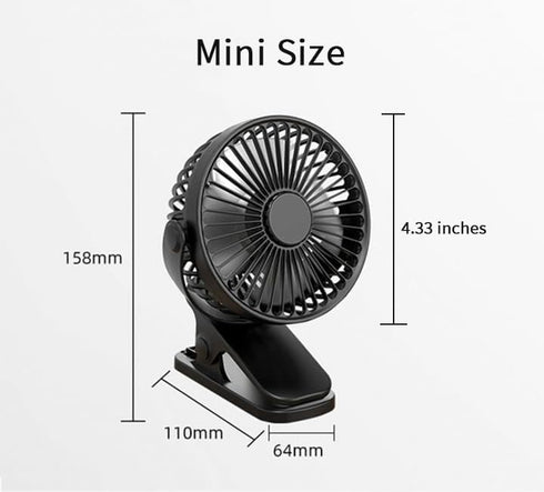 Mini Clip on Fan Battery Operated, 2500mAh 4 Inches Portable Personal Fan for Outdoors, Baby Stroller,Car Seat,Gym - Pink...