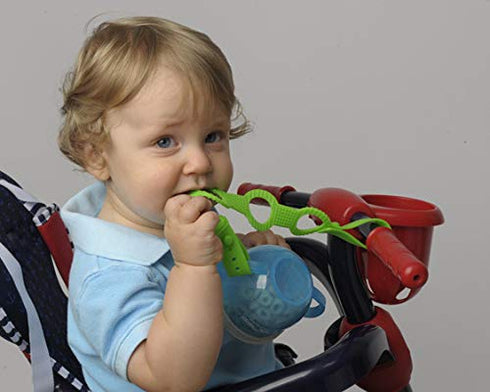 4PK Toy Safety Straps, Stretchable Silicone Pacifier Clips Baby Toddler Bottle Toy Harness Straps for Strollers, High Chair, Shopping Trolley,Cars...