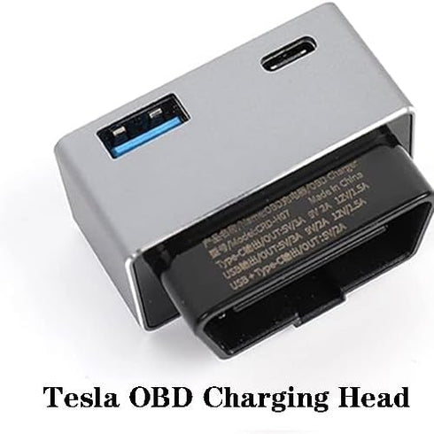 forTesla Model 3Y OBD in-car Charger Quick Charge Master Drive Dual Port Hidden Charger Type-c and USB...