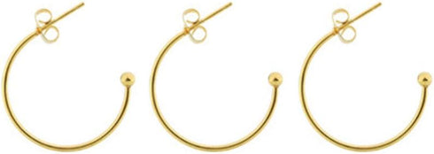 Supvox 6pcs Earring Findings Beading Hoop Earring Finding Metal Hoop Earrings C-Shaped Eardrops Beads DIY Jewelry Making Supplies Materials - Gold...