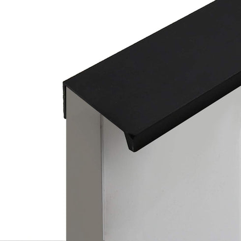 LC LICTOP 80mm/3.15" Black Modern Style Finger Edge Tab Pull Handle Door Knobs Drawer Pulls Aluminum Matte (2Pcs)...