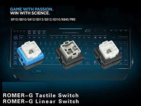 Pack of 5 Romer-G Mechanical Keyboard Switches Compatible for Logitech G310 G512 G513 K840 G810 G910 G413 Pro Keyboards (ROMER-G TACTILE BLACK)...