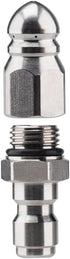 Pressure Washer Sewer Jetter Nozzle with Stainless Steel, Mini Compact Durable Sewer Jet Nozzle,Pressure Drain Jetter Hose Nozzle,1/4'' Quickly Co...