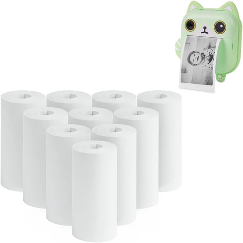 10 Rolls Kids Instant Camera Refill Print Paper, 2.2 x 1inch Camera Print Paper, BPA-Free Non-Adhesive Smooth Papers, Print Camera Accessories, Pr...
