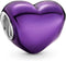 Purple Ribbon Color Heart Charms 925 Sterling Silver Bead for Bracelets...
