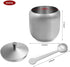 300ml Stainless Steel Sugar Bowl with Lid and Spoon 10 OZ Coffee Seasoning Jar Condiment Pot Spice Container Canister Cruet with Lid and Spoon...