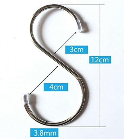 GCA 10 Pack 304 Stainless Steel Heavy-Duty S Shaped Hooks Kitchen Pot Pan Hanger Clothes Storage Rack...