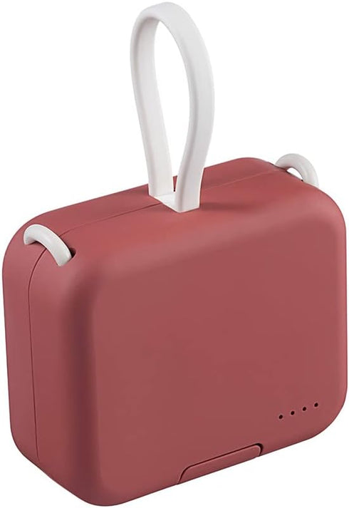 Small Portable Charger 4000mAh,Cute Power Bank Built in Cable,Mini Fast Charging USB C Phone Charger,Ultra-Compact External Battery Pack for iPhon...