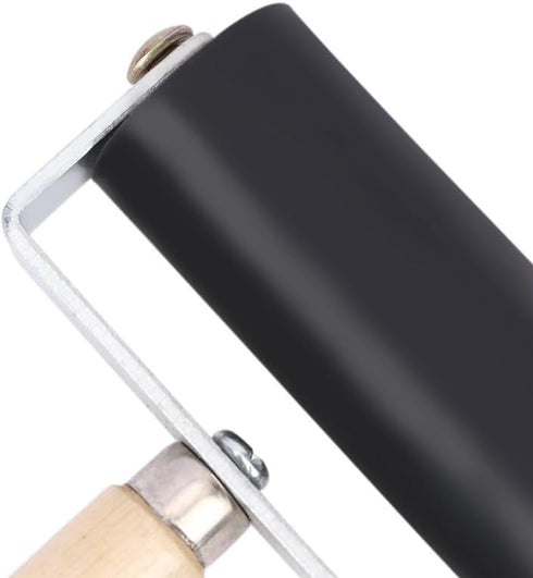 2Pcs Professional Rubber Roller Brayer,6cm Rubber Roller Brayer with Wooden Handle Ink Painting Printmaking Roller Art Stamping Tool...
