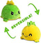 TeeTurtle - The Original Reversible Dinosaur Plushie - Green + Yellow Stegosaurus - Cute Sensory Fidget Stuffed Animals That Show Your Mood...