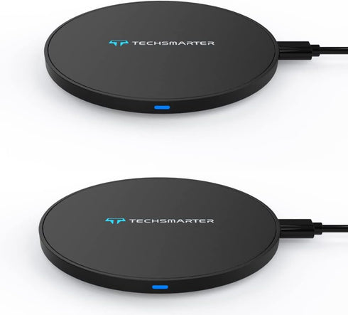 2-Pack 15W Wireless Charger Pad, Compatible with iPhone 15, 14, 13, 12, 11, XS, X, XR, Samsung S24, S23, S22, S21, S20, S10......