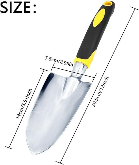 Garden Trowel & Hand Wide Shovel Pointed with Soft Rubberized Non-Slip Ergonomic Handle for Planting, Transplanting, Weeding, Moving and Smoothing...