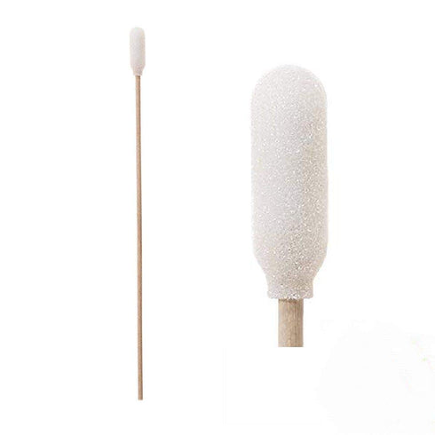 100pcs 6" Cleanroom Large Foam Over Cotton Bud Tipped Cleaning Swabs with Wooden Handle CK-FS916...