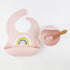 Silicone Rainbow Baby Bibs & Suction Bowl Set: BPA-Free, Adjustable Bib with Large Food Catcher Pocket + Premium Utensils for Babies & Toddlers (6...