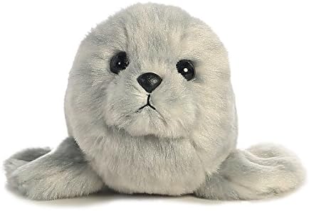 Aurora® Adorable Mini Flopsie™ Harbor Seal Stuffed Animal - Playful Ease - Timeless Companions - Gray 8 Inches...