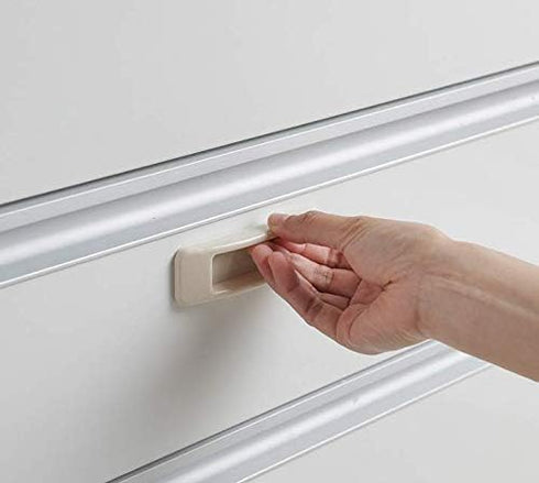 4 PCS Self-Adhesive Push-Pull Assistant Drawer Handle Window Handle Kitchen Bathroom Drawer Handle Cabinet Door Handle(Grey and Khaki)...