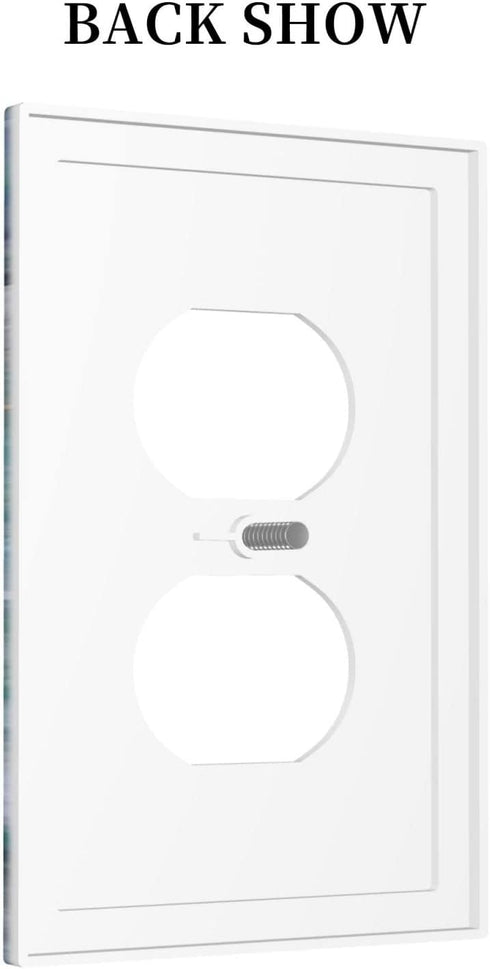 Teal Green Marble 1 Gang Outlet Covers Duplex Receptacle Wall Plate Decorative Electrical Faceplate Lightswitches for Bathroom Home Living Room Be...