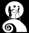 NB4C 5" Tall Nightmare Before Christmas Jack n Sally w Moon Backgrown Decal Sticker for Laptop Car Window Tablet Skateboard - White...