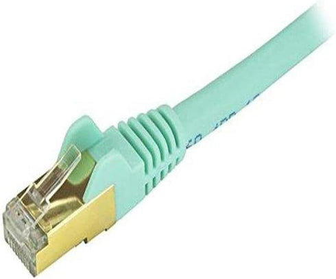 StarTech.com 2ft CAT6a Ethernet Cable - 10 Gigabit Shielded Snagless RJ45 100W PoE Patch Cord - 10GbE STP Network Cable w/Strain Relief - Aqua Flu...