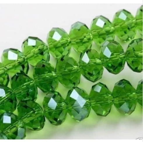 80Pcs 6mm Green Bicone Cryctal Glass Beads Briolette Rondelle Beads Faceted Spacer Beads for Jewelry Bracelet Making Beading Supplies Beads and Be...