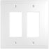 Questech Decor Double Rocker Light Switch Cover, 2-Gang Electrical Wall Plate, Double Switch Standard Size GFCI Receptacle Cover, Decorative Bevel...