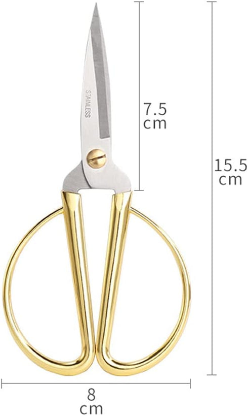 6" All Stainless Steel Sewing Scissors, Sharp Tailor Scissors for Embroidery, Sewing, Craft, DIY Art Work & Daily Use for Home Office School Gold...