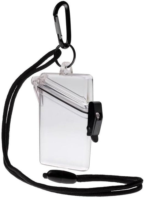 Transparent Clear Waterproof ID Card Badge Holder Case Waterproof Sports Case Vertical Badge Holders with Lanyard and Keychain,Identification Badg...
