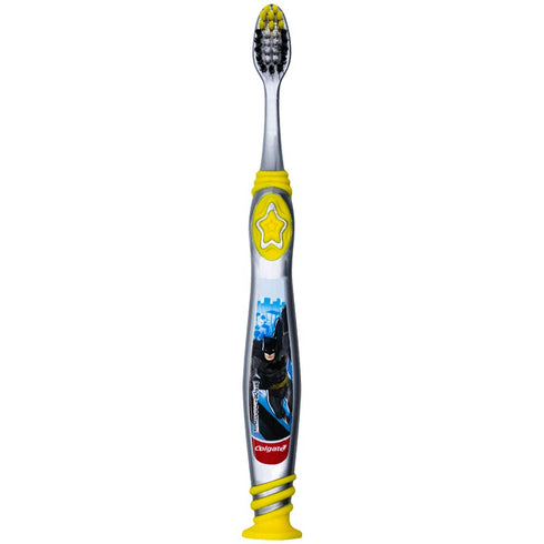 Colgate Batman Toothbrush for Children with Suction Cup, Kids 5+ Years Old, Extra Soft (Colors Vary) - Pack of 6...