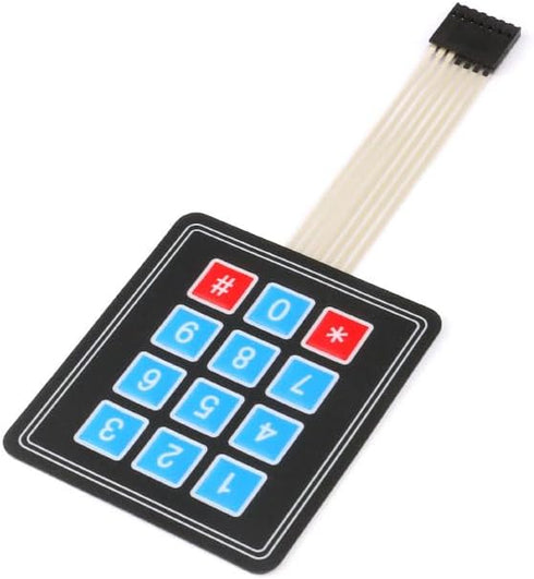 10Pcs 3 x 4 Matrix Array Membrane Switch 69.2*76.9mm Keypad Keyboard 3x4 12 Key Matrix Array Membrane Switch Microcontroller Extended Keyboard 7Pi...