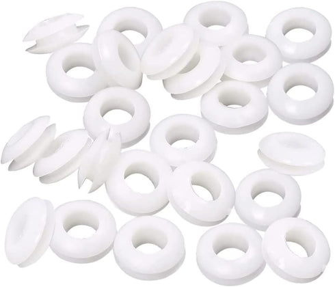 Mesee 100Pcs Double Sided Rubber Grommet Kit, 10mm Inner Dia Oil Resistant Armature Electrical Wire Grommets O Ring Hole Plug Washer White Rubber ...