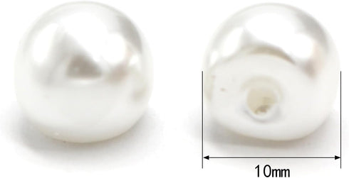 10mm Round White Pearl Buttons for Sewing, Shirts, Skirts, Wedding Dresses, Handmade Decorations, DIY Crafts (50pcs 10mm(0.394inch))...